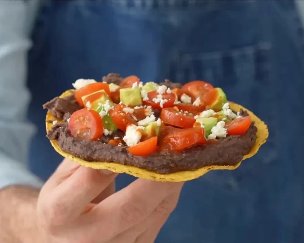 Image of 5 Ingredient Black Bean Tostada recipe