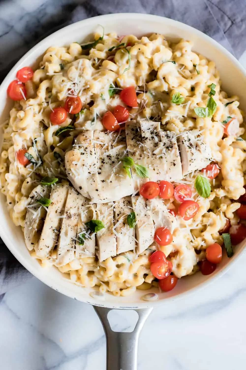 Image of Chicken Caprese Macaroni and Cheese recipe