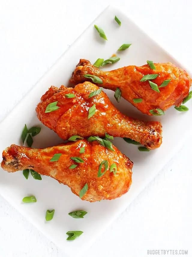 Image of Crispy Baked Honey Sriracha Chicken Drumsticks recipe