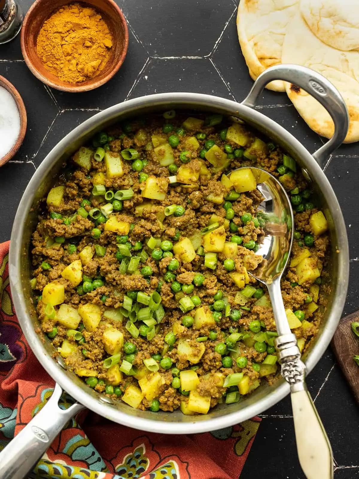 Image of Curried Ground Beef with Peas and Potatoes recipe