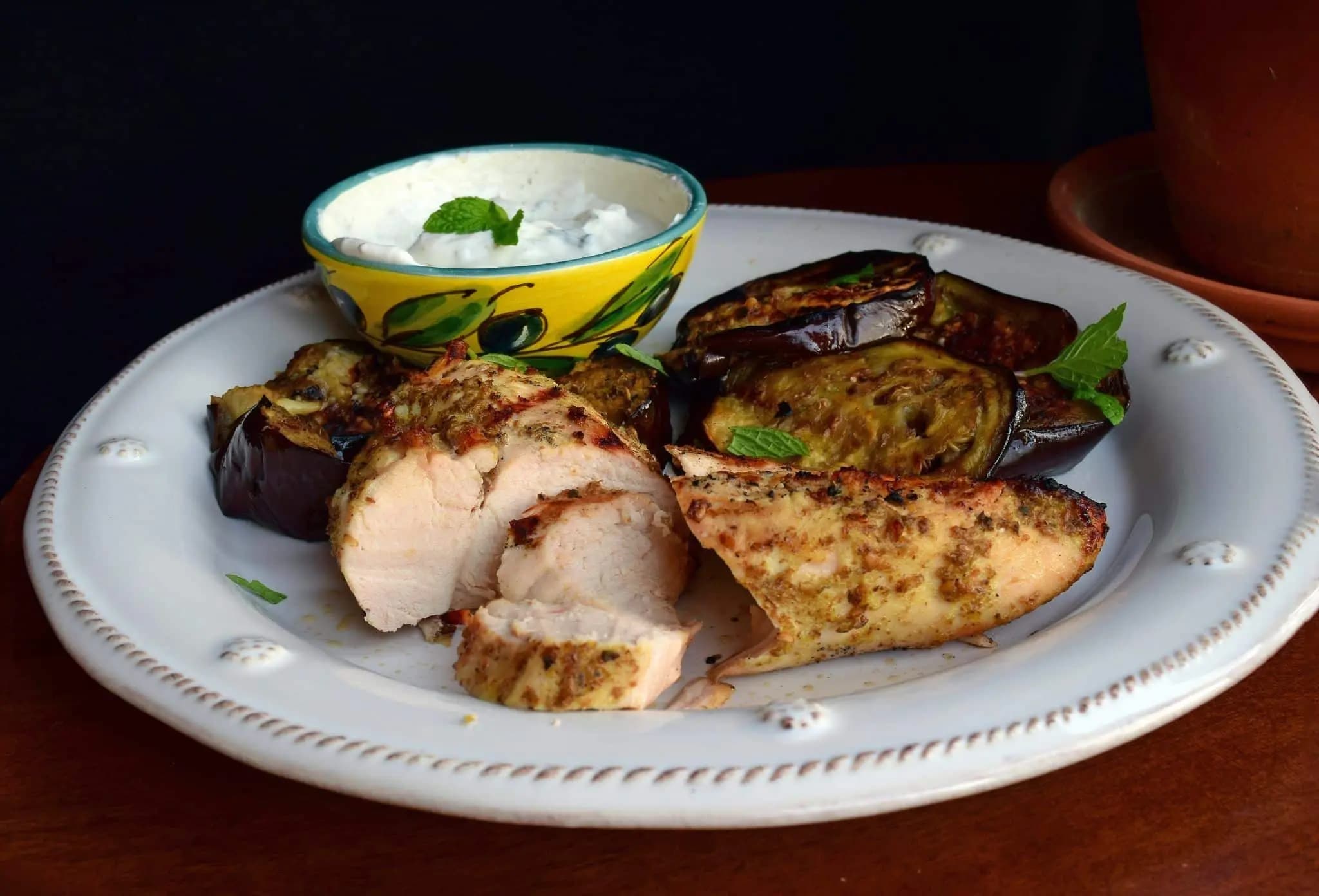 Image of Grilled Za'atar Chicken and Cumin Eggplant recipe