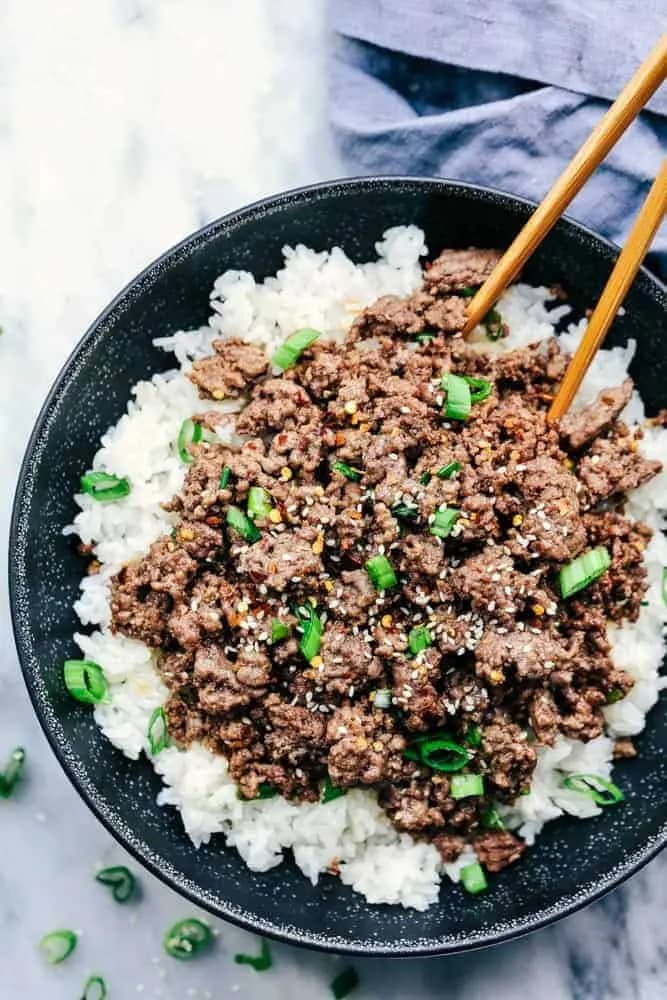 Image of Korean Ground Beef and Rice Bowls recipe