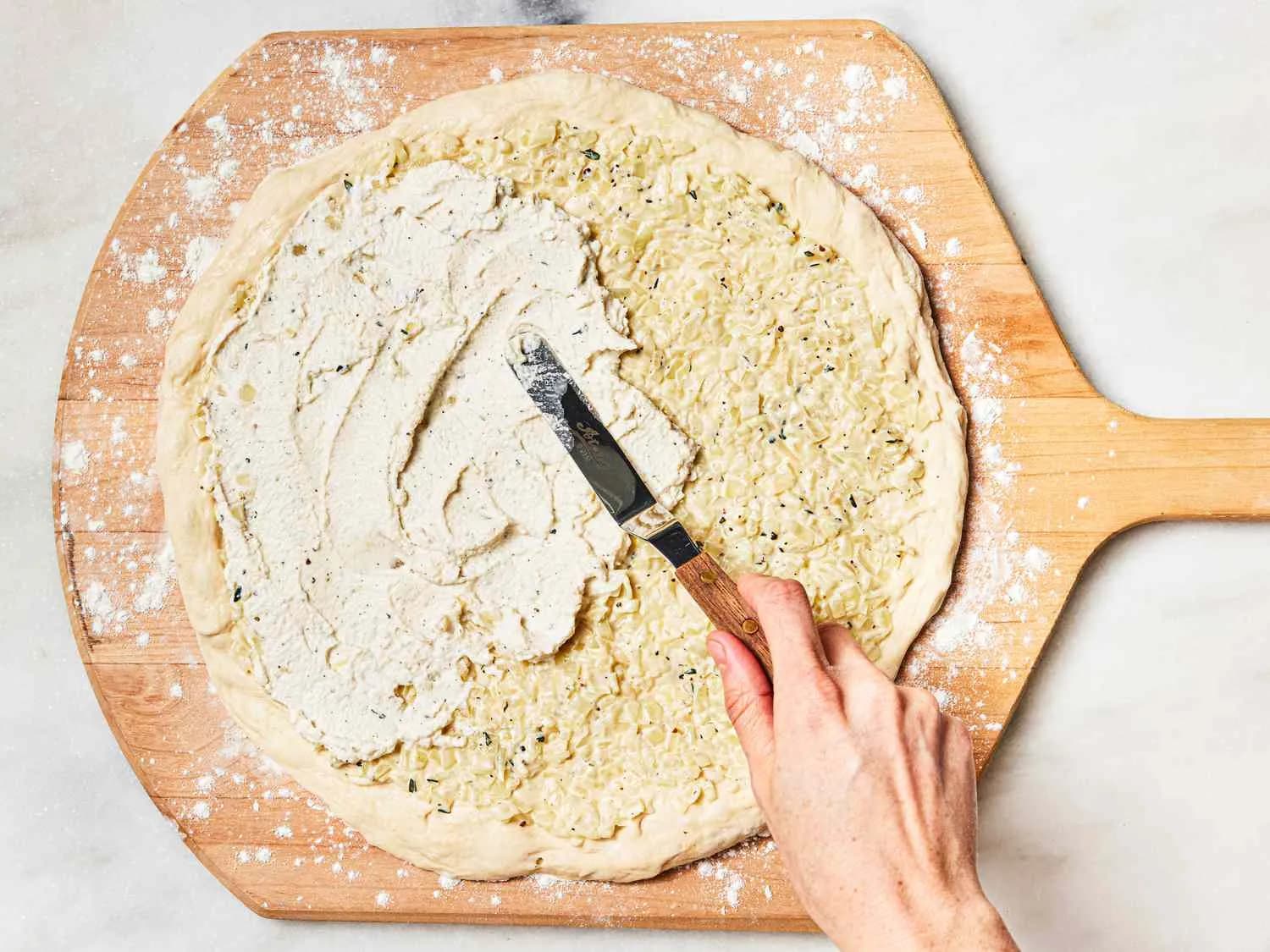 Step 2 of New York-Style White Pizza