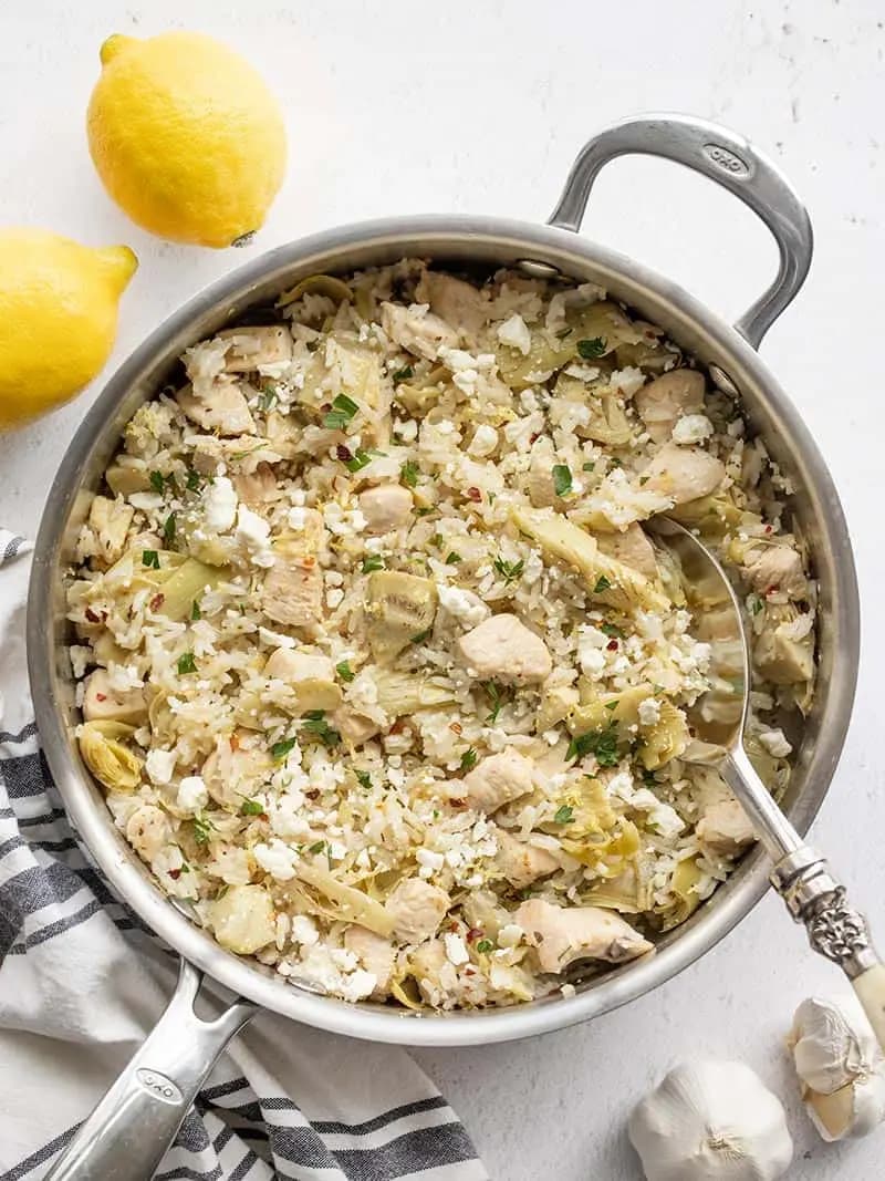 Image of One Pot Lemon Artichoke Chicken and Rice recipe