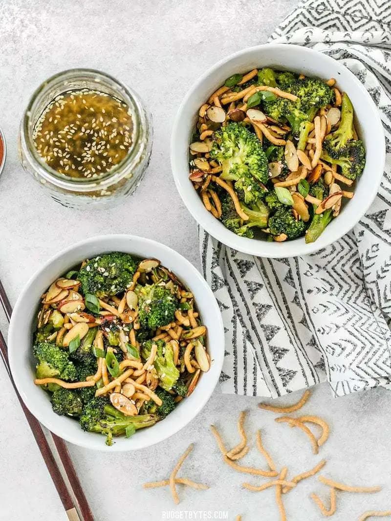 Image of Roasted Broccoli Salad with Almonds and Simple Sesame Dressing recipe