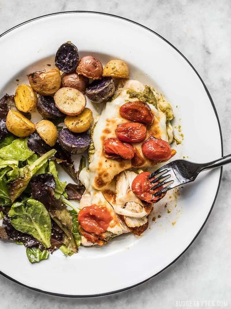 Image of Sheet Pan Pesto Chicken Dinner recipe