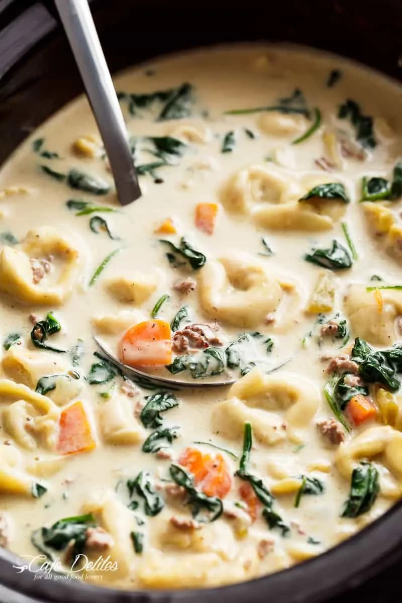 Image of Slow Cooker Creamy Tortellini Soup recipe