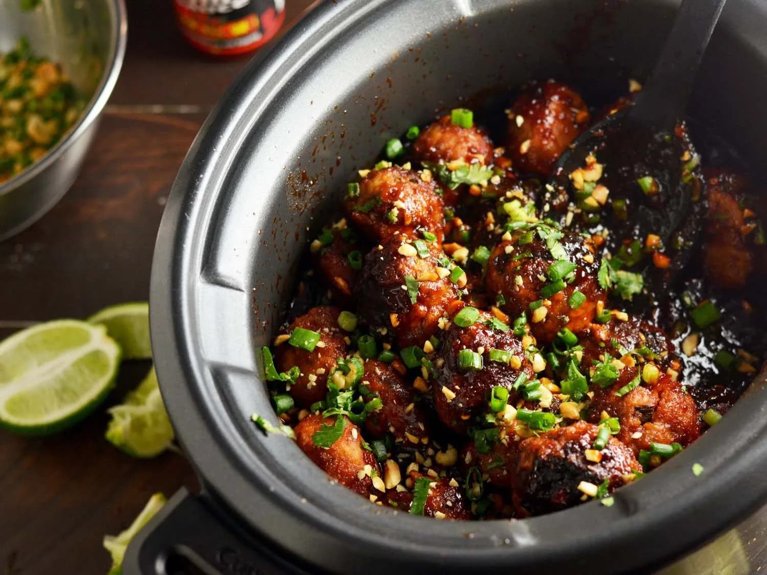 Image of Slow-Cooker Sticky Thai Meatballs recipe