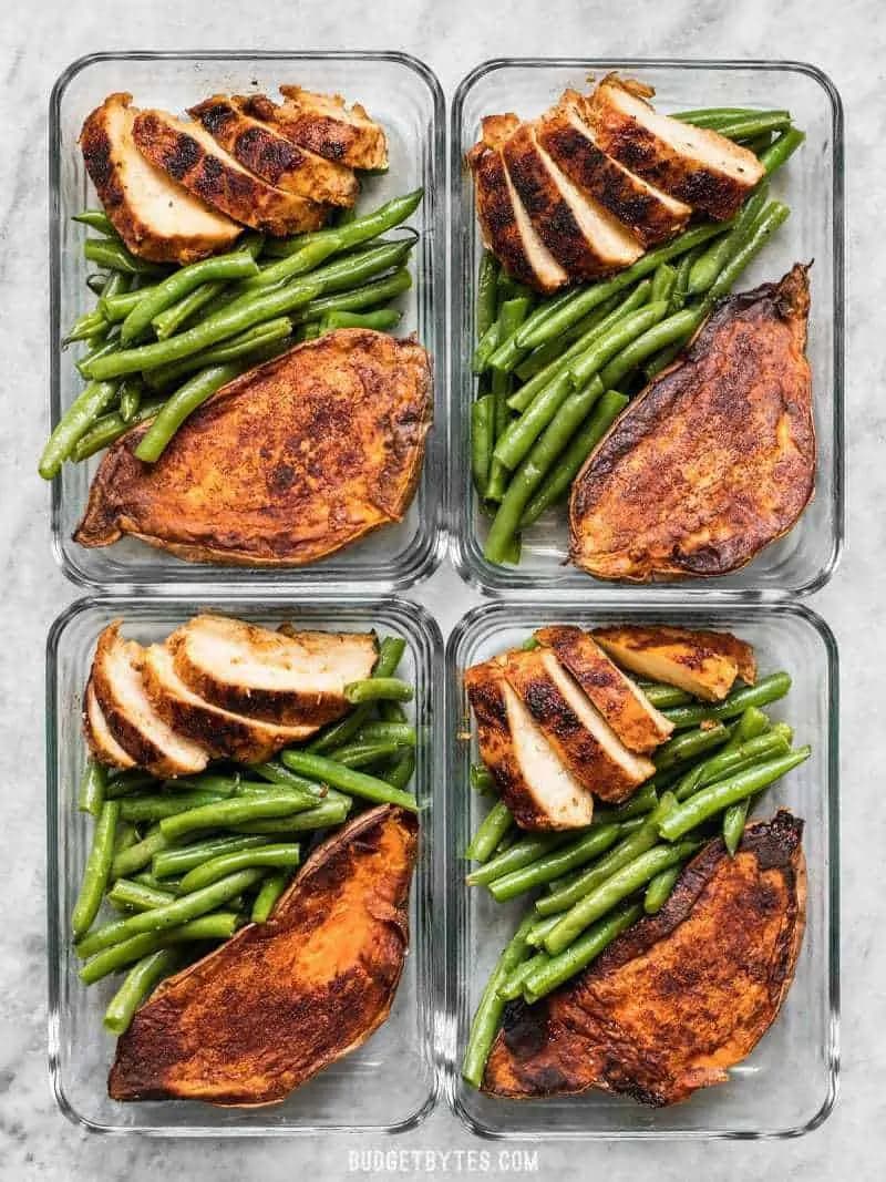 Image of Smoky Chicken and Cinnamon Roasted Sweet Potato Meal Prep recipe