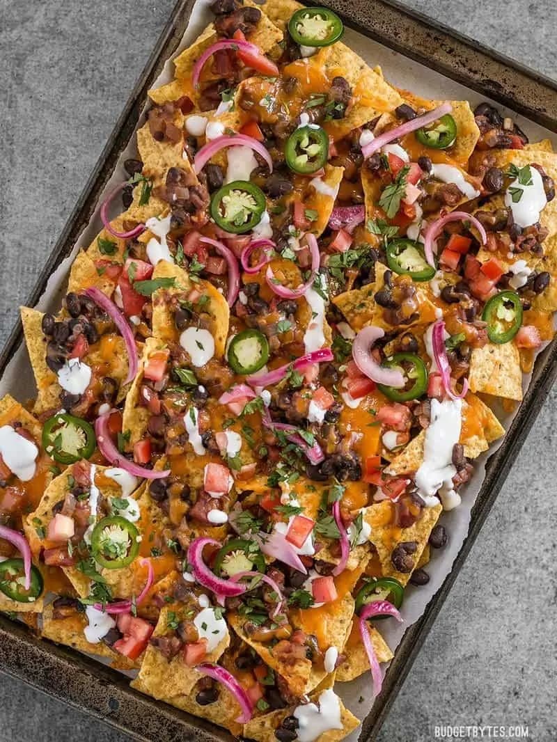 Image of Spicy Baked Black Bean Nachos recipe