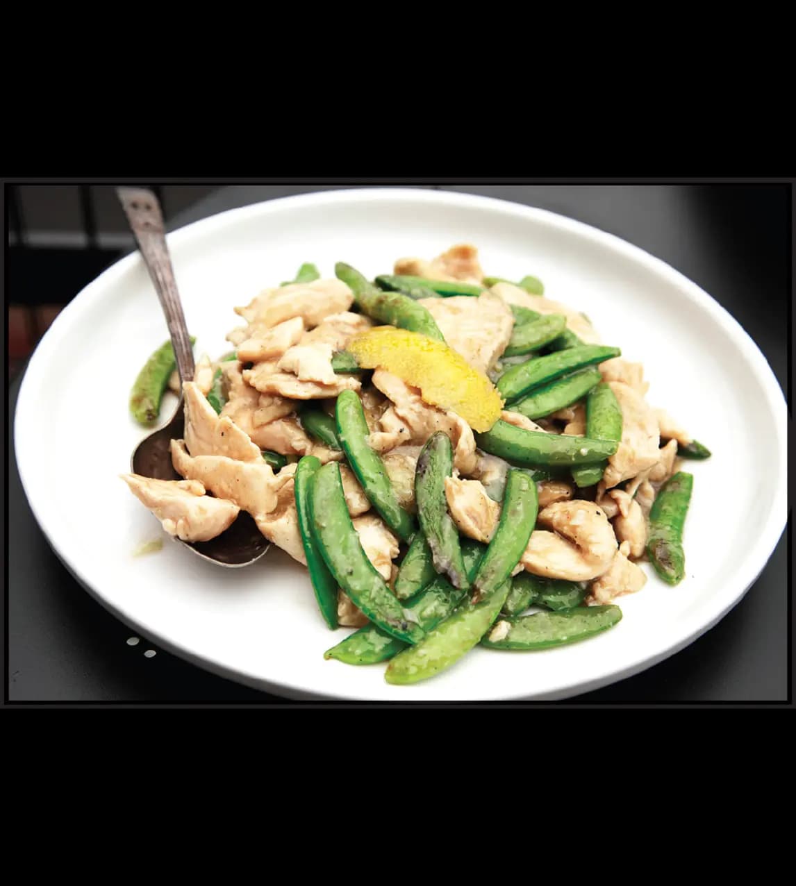 Image of Velvet Chicken with Snap Peas and Lemon-Ginger Sauce recipe