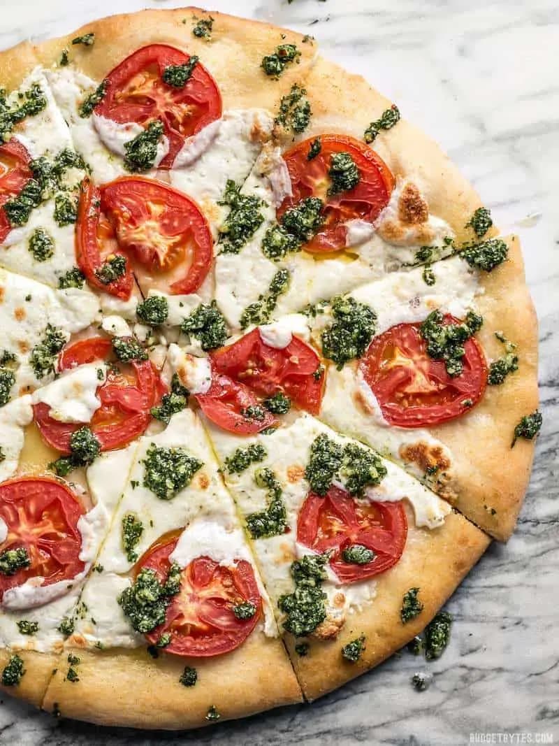 Image of White Pizza with Parsley Pesto Drizzle recipe