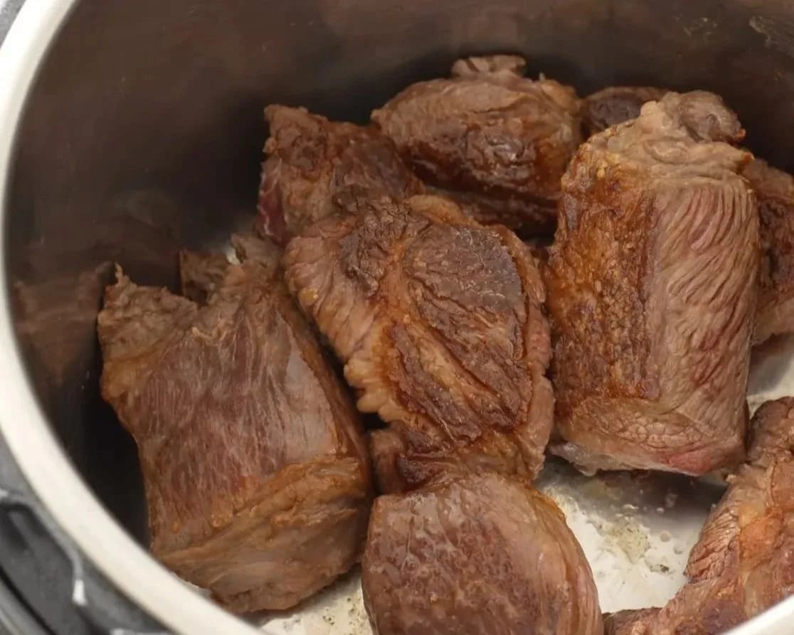Step 4 of Crockpot Italian Beef