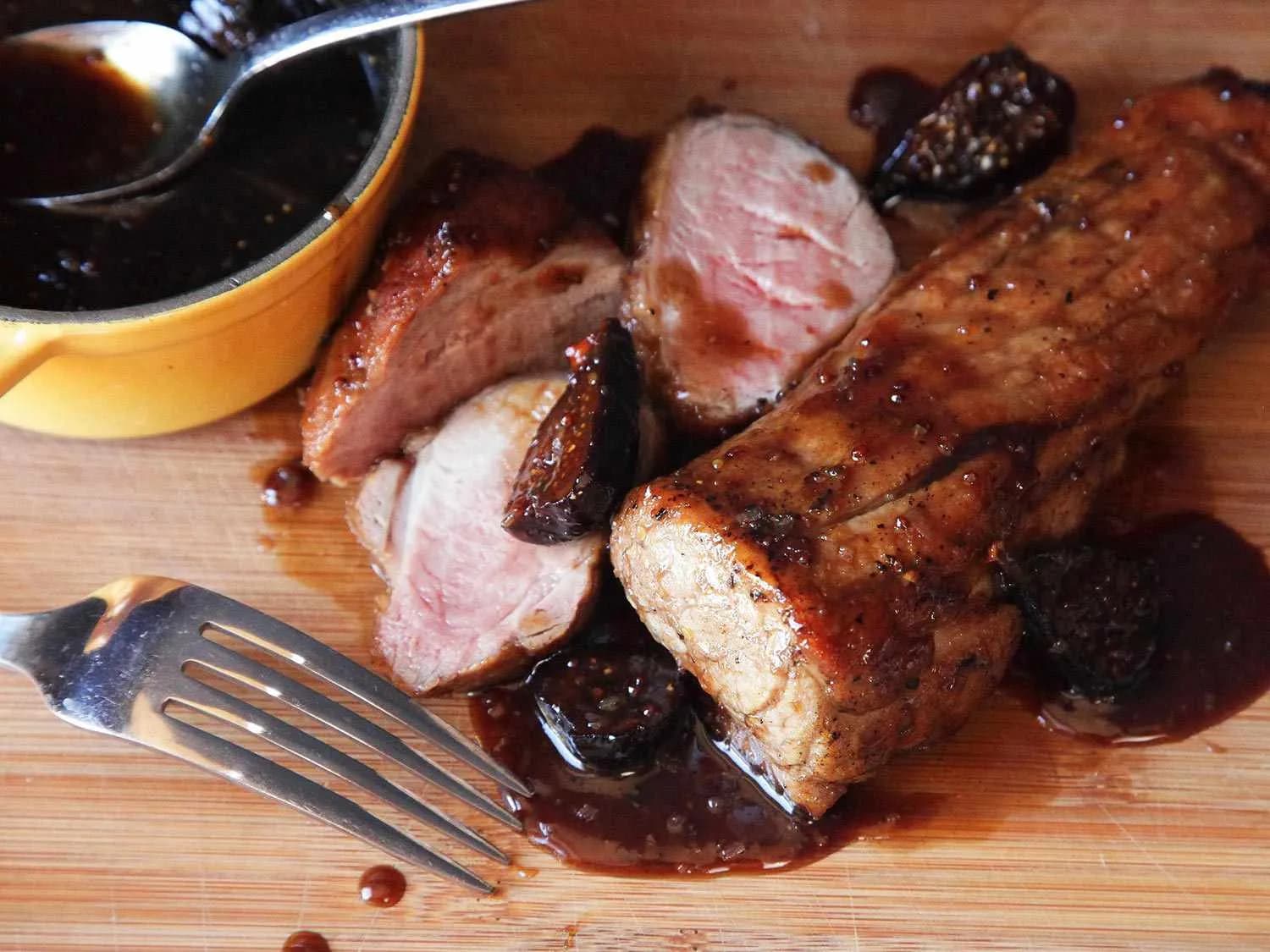 Cover image for Pan-Roasted Pork Tenderloin With Bourbon-Soaked Figs recipe